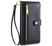 Long Lanyard Leather Zipper Wallet Phone Case for OPPO Reno 12 11F F25 A3 Pro A60 Crossbody Phone Bag Protective Cover Fundas