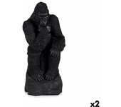 Figura Decorativa Gorila Negro 20 x 45 x 20 cm (2 Unidades)