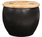 vidaXL Mesa de centro de madera maciza reciclada 53x43 cm Multicolor, Negro, Plateado Mesita de Salón o Comedor o Auxiliar Mesa de Café Meuble Salón