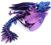 Dragón impreso en 3D, dragón Wyvern emplumado, juguetes de impresión 3D, dragón articulado, dragón inquieto, decoración de oficina en casa, juguetes de escritorio ejecutivos para mascotas (azul y verde)