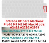 Compatible with MacBook Pro14 16 inc Skin & Air 13.6 15.3 M2 M3 A2442 A2779 A2918 A2485 A2780 A2991 A2681 A2941 keyboard cover