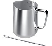 Jarra de espuma de leche de acero inoxidable, jarra de leche para máquina de café, 350Ml