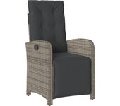 vidaXL Sillón reclinable de jardín con reposapiés ratán PE