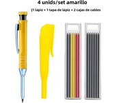 2.8mm Solid Carpenter Pencil with Pencil Cap, Deep Hole Mechanical Pencil with Built in Sharpener For Carpenter Woodworking