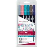 Pluma de doble fibra Tombow, ABT DUAL BRUSH PEN, conjunto de 6 vintage