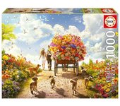 Puzzle de 1000 piezas para adultos Carro de Flores Educa 19921
