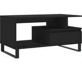 vidaXL Mesa de centro madera contrachapada 90x49x45 cm Blanco, Negro, Roble Sonoma Mesita de Salón o Comedor o Auxiliar Mesa de Café Meuble Salón