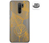 Tumundosmartphone Funda Gel Transparente para Xiaomi Redmi 9 diseño Hojas Dibujos