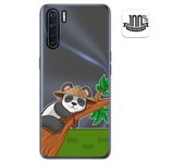 Tumundosmartphone Funda Gel Transparente para Oppo A91 diseño Panda Dibujos