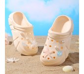 Starfish Seashell Clogs for Girls, Cute Shoes Accessories, Girls DIY Sandals Beach Decoration Outdoor Slippers