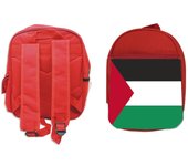 MERCHANDMANIA PACK MOCHILA ROJA Y ESTUCHE bandera palestina pais gobierno palestino school material