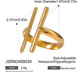 Anillos abiertos de onda Irregular de Metal de acero inoxidable para mujeres y hombres, anillos de dedo ajustables creativos de Color dorado a la moda, regalo de joyería