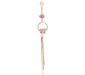 KUNIU 1pc Fashion Chain Long Tassel Butterfly Belly Ring Women's Fit Piercing Body Jewelry