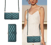 Metal Lanyard Crossbody Zipper Cards Wallet Leather Case Holder Stand Cover  for Samsung Galaxy Z Fold 6 5 4 3