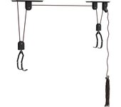 SPORTNOW Bike Lift Soporte para bicicletas de techo Elevador de bicicletas de pared con mecanismo de bloqueo de polea Capacidad de carga 20 kg Acero negro