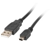 CABLE USB LANBERG 2.0 MACHO/MINI USB MACHO 1.8M NEGRO