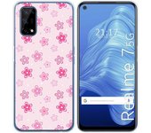 Tumundosmartphone Funda Gel Tpu para Realme 7 5G diseño Flores Dibujos
