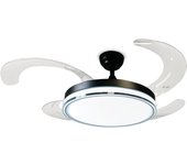 Ventilador de Techo AZABAK Vietor 110 Cm con 4 Aspas Plegables, 6 velocidades, Motor Silence DC 35W, Modo Verano / Invierno, 3 Tonos de Luz, Dimable, máx. 72W - 5760 Lúmenes, con Mando / APP, Color Negro