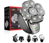 4D Head Shavers for Bald Men, Upgraded 9 Floating Heads 6-in-1 Rechargeable Waterproof Wet Dry Bald Head Shavers for Men