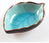 Kitchen Bowl Kitchen Tool Dish Creative Ice Crack Glaze Leaf Ceramic Seasoning Soy Sauce Vinegar Small Plates 10*7.5*3cm