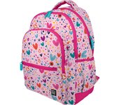 MOCHILA GRANDE ESCOLAR RUBBER BITS&BOBS HEARTS. ADAPTABLE A CARRO