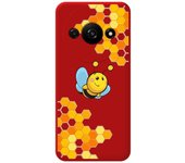 Tumundosmartphone Funda Silicona Líquida Roja para Xiaomi Redmi A3 diseño Abeja Dibujos