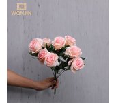 Rose Flower Bouquet Artificial Pink Red Flowers Wedding Decoration 9 Heads Silk Flowers Fake Roses Flores Home Decor Bunch