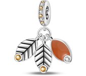 New In Silver-plated Coffee Donut Strawberry Pendant Fit Panora Bracelet&Bangle DIY Beads For Women Birthday Fine Jewelry Gift