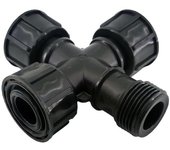 Cruz Colectora 1" Macho x 3 Hembra Giratorias con Junta Estanca