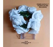 1pc 1.5M 10LED White Rose With Green Leaf Vine String Lights Courtyard Garden Decorative Lamp Battery Operated Suitable For Home