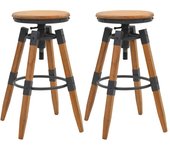 vidaXL Taburetes de cocina 2 unidades madera maciza de abeto