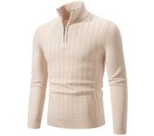 New Men's Pullover Warm Solid Color Half Zipper Sweater V-neck Long Sleeve Sweatwear Men's Knitted Sweatshirts Winter Top
