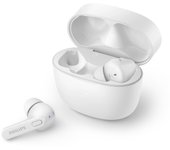 PHILIPS TAT2206WT/00 Auriculares inalámbricos Color Blanco, Bluetooth, con estuche de carga de Hasta 18 horas de reproducción, IPX4