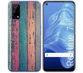 Tumundosmartphone Funda Gel Tpu para Realme 7 5G diseño Madera 10 Dibujos
