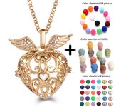 Mexico Style Tree Of Life Angel Necklace 16MM Music Ball Vintage Pregnancy Necklace Aroma Essential Oil Diffuser Locket Pendant