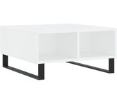 vidaXL Mesa de centro madera de ingeniería 60x60x30 cm Blanco, Negro, Blanco brillante Mesita de Salón o Comedor o Auxiliar Mesa de Café Meuble Salón