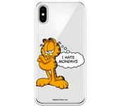 Funda original compatible con iPhone X o XS con un diseño de Garfield Hate Mondays
