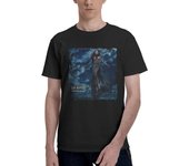Men's T Shirt Cotton Graphic Short Tees Soft Cotton Crew Neck Sleeve Tee Black