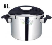 SUINGA Olla a presión 8L en acero inoxidable Ø24 cm, compatible con inducción y gas, tapa fácil apertura