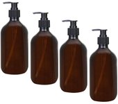 botellas dispensadoras de color ámbar de 500 ml, botellas con bomba dispensadoras de color ámbar, botellas vacías de plástico ámbar para loción, gel de ducha, jabón de manos, detergente