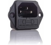 TECHZOCO Conector IEC C14 macho de 3 pines, Conector alimentación C14, Enchufe C14 macho, Enchufe IEC C14, Conexión Soldadura, Apto para montar en Panel chasis, 250 voltios, 10A, fusible no incluido