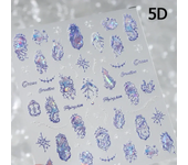 Colorful Bagful Jellyfish Bubbles Swimming Rings Rainbow Stars Ocean Starfish Self Adhesive 5D Nail Art Sticker Manicure Decal