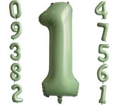 Ballon Numéro 1 Vert Sauge, 40 Pouces Ballons Numérotés en Feuille d'hélium Ballon d'âge d'anniversaire Ballons Vert Olive Pour Garçons Filles Anniversaire Graduation Décorations de fête à Thème Forêt