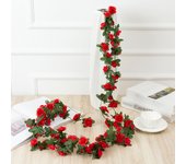 1.8M 69 Heads Rose Artificial Flower Garland for Wedding Home Room Decoration Spring Autumn Garden Arch Decor DIY Fake Leaf Vine