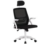 Cama express Silla de Oficina Ergonómica, Silla para Juegos con Soporte Lumbar, Silla de Oficina, Reposacabezas y Reposabrazos Ajustables, Asiento de Oficina Cómodo con Ruedas, color Blanco.