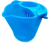 Tradineur - Cubo para fregar redondo translúcido con escurridor, polipropileno, incluye asa y línea de medida, ligero, limpieza, hogar, fabricado en España, 13,5 litros, color aleatorio