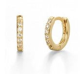 Pendientes Pipia Aros Circonitas Blancas Plata 925 Oro 18k