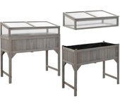 vidaXL Jardinera elevada con invernadero 110x54x120 cm abeto
