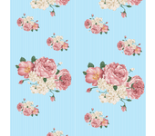 Papel Pintado Florar Rosas Fondo Azul