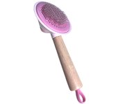 COTTECOTA-Cepillo quitapelos para perros, gatos y conejos 23x 10cm Colores aleatorios Diseño ergonómico y función de limpieza fácil Botón para extraer pelos Cepillo Ideal para todo tipo de pelaje, corto o largo Cepillo quitapelos con Mango de madera